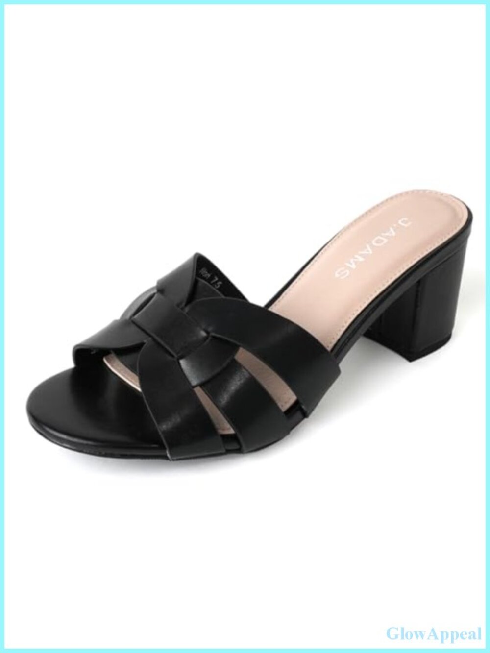 Leather Slip On Heeled Sandals Block Heel Vegan Mules